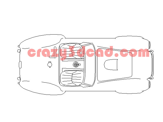 Sports car top view CAD Block